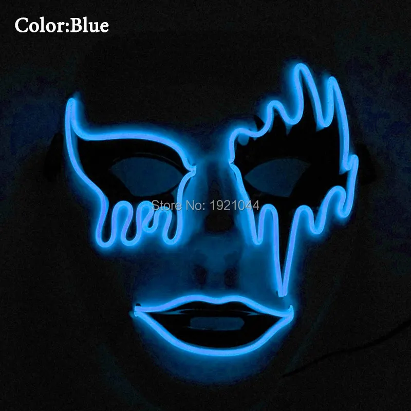 10 Colors Select Christmas Costume Mask EL Wire Party Mask Funny Luminous Mask for Holiday Carnival Party Decorative Supplies