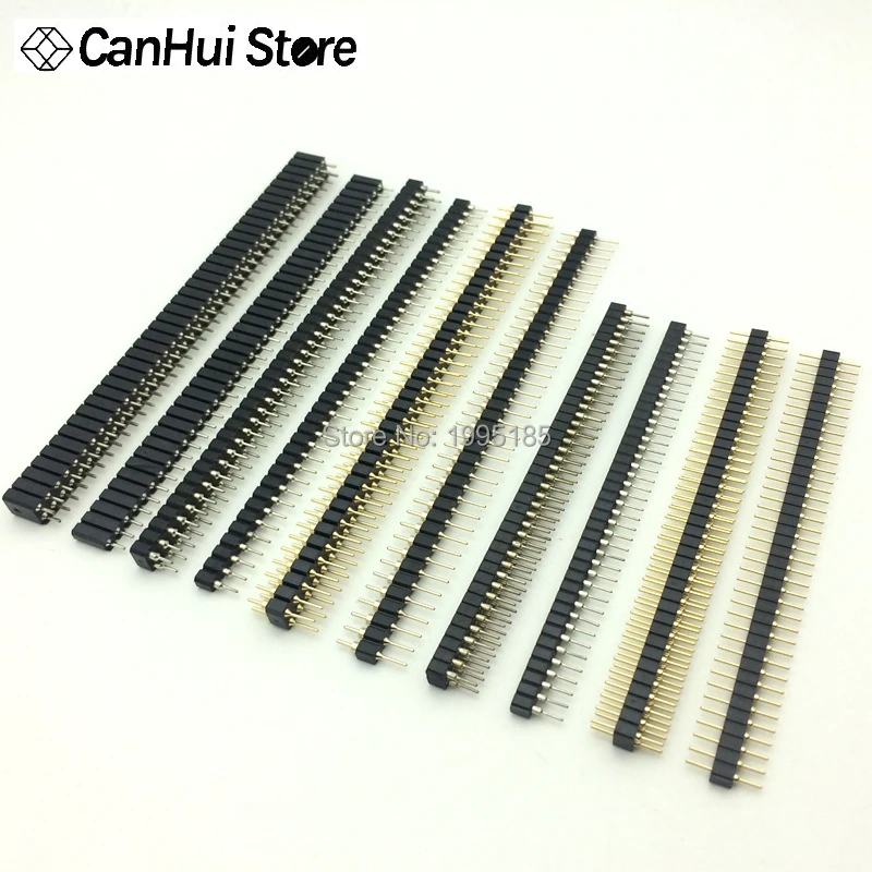 5pcs 2.0mm/2.54mm Female/Male Round Needle/Hole Single/Double Row 40Pin Round Female Header 1x40P 2x40P Round Pin Connector