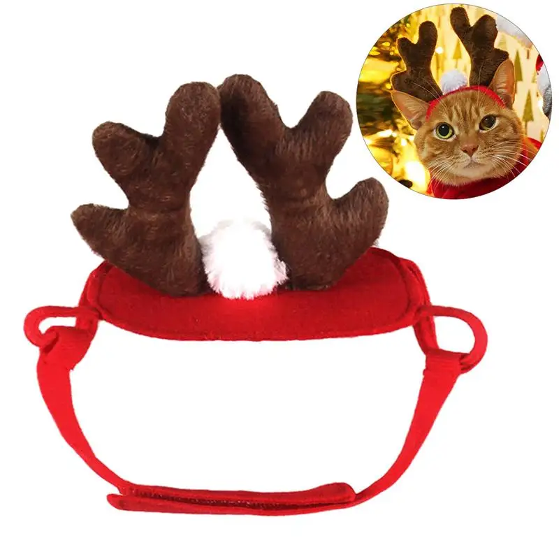 Christmas Dog Headbands Antlers Pet Supplies Dog Cat Deer Headband Decoration Teddy Dog Antlers Dog Gentleman Headdress