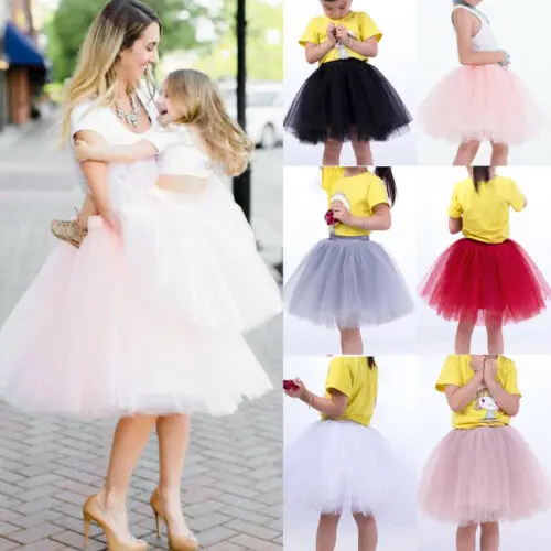 7 Layers Midi Tulle Skirt for Girls Fashion Tutu Skirts Women Solid Lace Ball Gown Party Petticoat Lolita faldas saia jupe