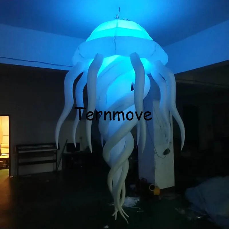 giant RGB colorful lighting inflatable led jellyfish for party decoration Multi-colored charming inflatable led light octopus