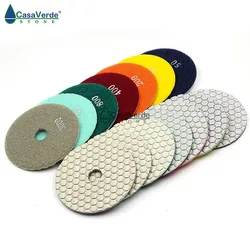 2.0mm working thickness 7pcs/lot 4 inch 100mm granite diamond dry polishing pads for granite marble polishing pad