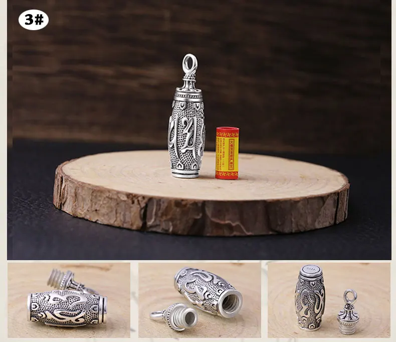 100% 990 Silver Buddhist Prayer Box Pendant Pure Silver Tibetan Gau Box Pendant Real Silver Tibetan Ghau Box Pendant