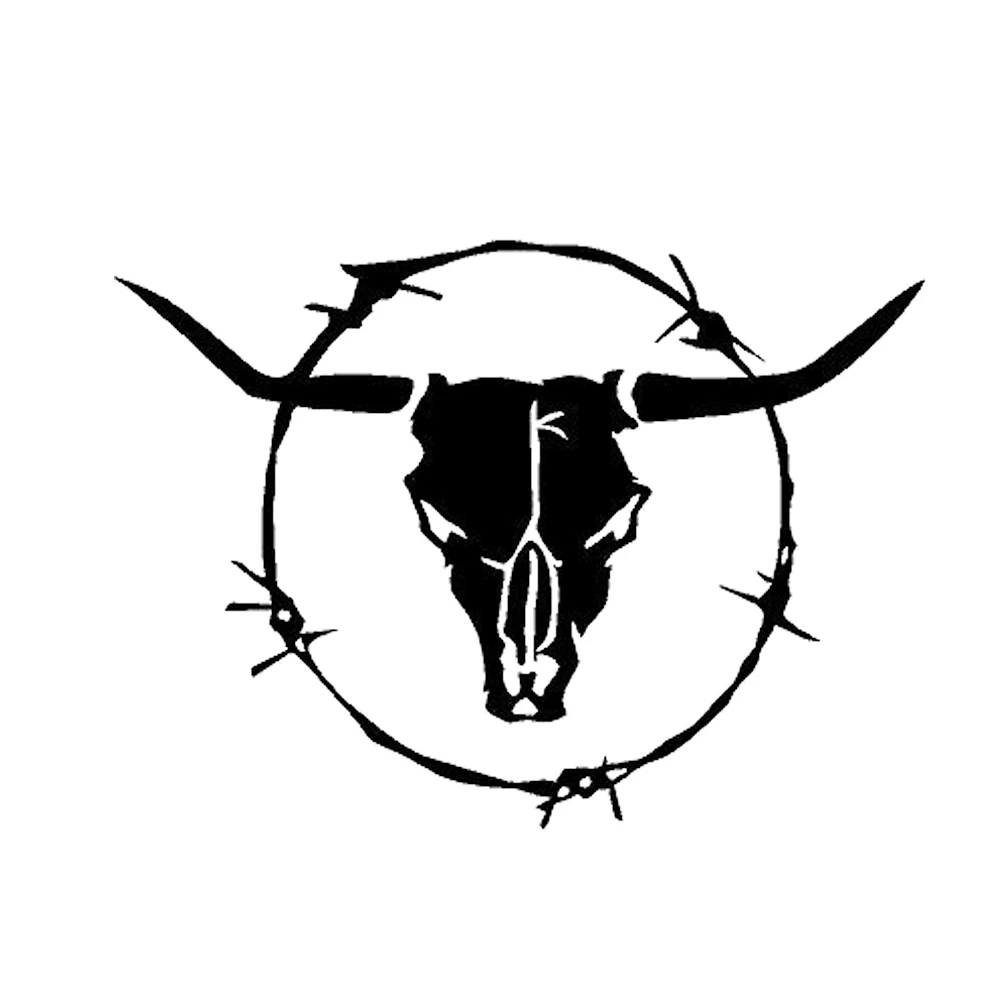 15*5cm Vinyl Decal Longhorn Bull Skull Barb Wire Cow Country Trailer Sticker Car Accessories Car Styling Vinyl Decals