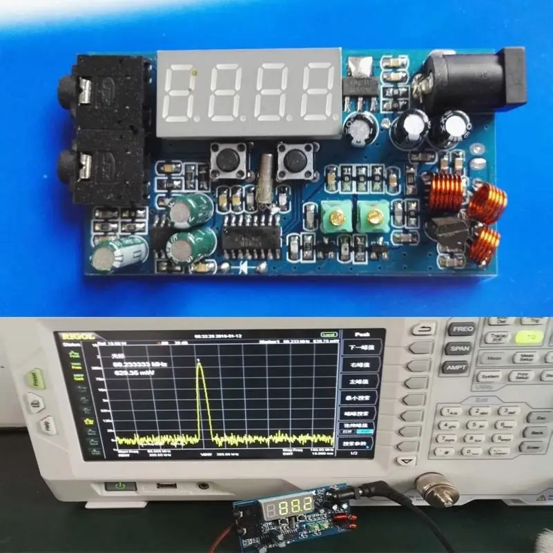 DC 12V FM Transmitter PLL Stereo 0.5W FM Radio broadcast Station receiver Digital LED display frequency diy kits