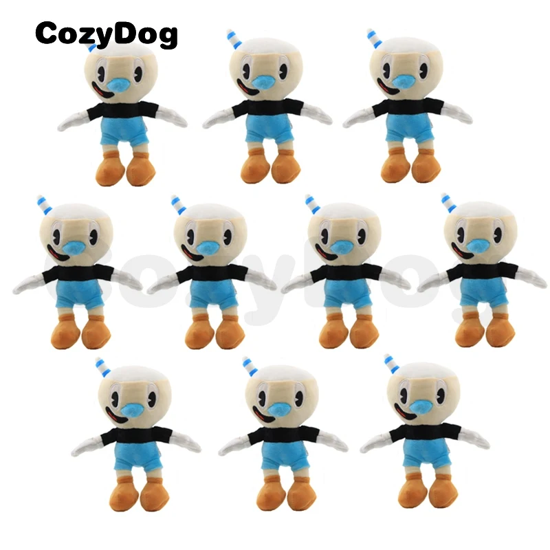 

Wholesale 10 Pcs/lot Hot Sale Mugman Plush Toy Doll Game Cuphead Stuffed Toys for Children 23 cm 9"Blue Color