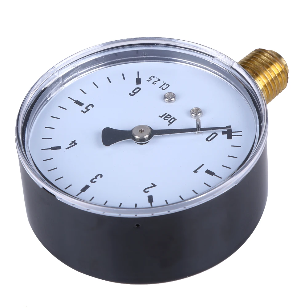 1-3pcs 1/4 Inch Manometer 6 Bar Compressor Compressed Air Pressure Gauge for Air Water Oil Gas Measurement