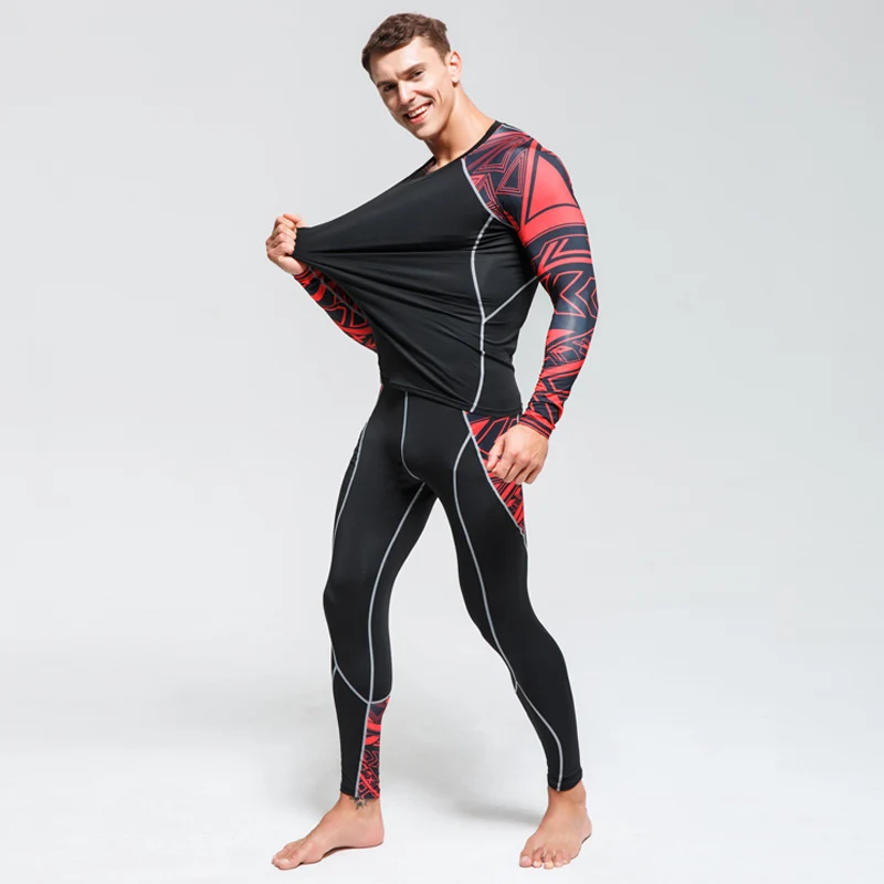 2023 Sports Suit Men\'s Running Sets Breathable Jogging Basketball Underwear Tights Sportswear Yoga Gym Fitness Tracksuit Clothes