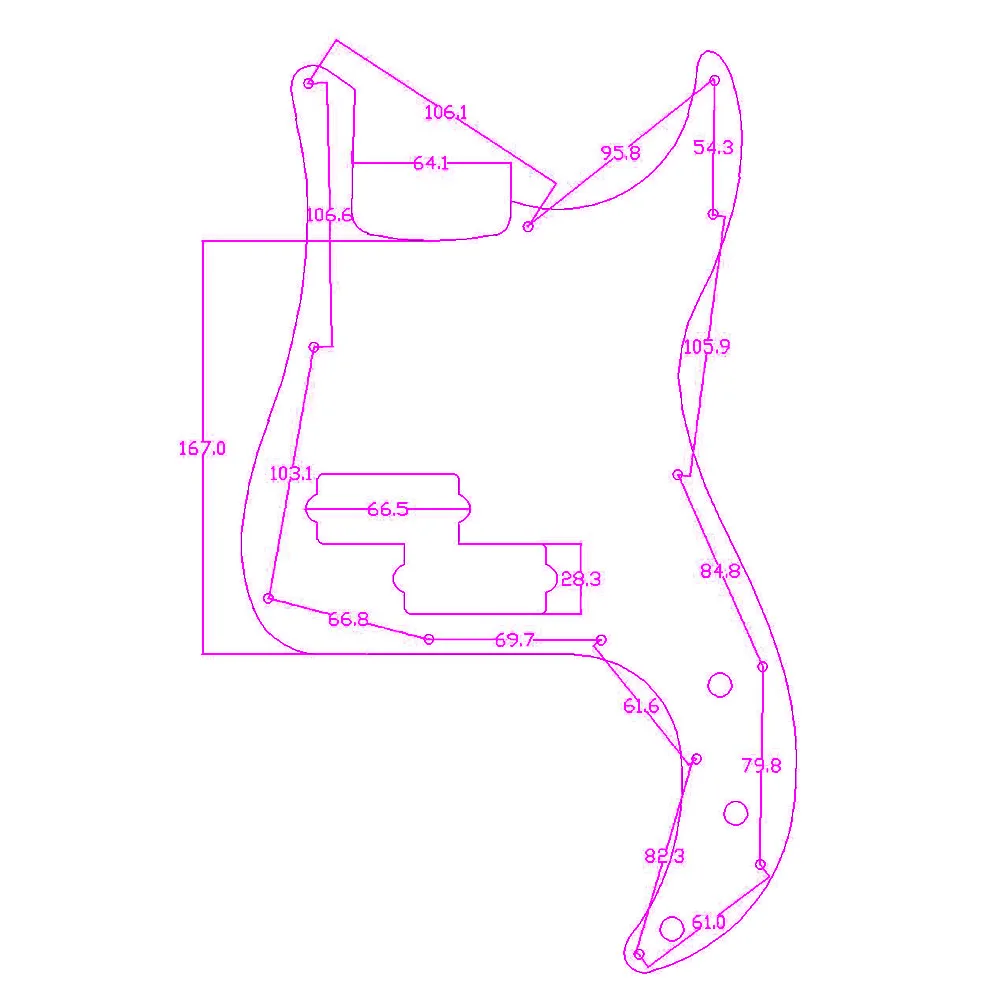 KAISH P Bass Pickguard with screws PB Scratch Plate Fits Precision Bass Guitar
