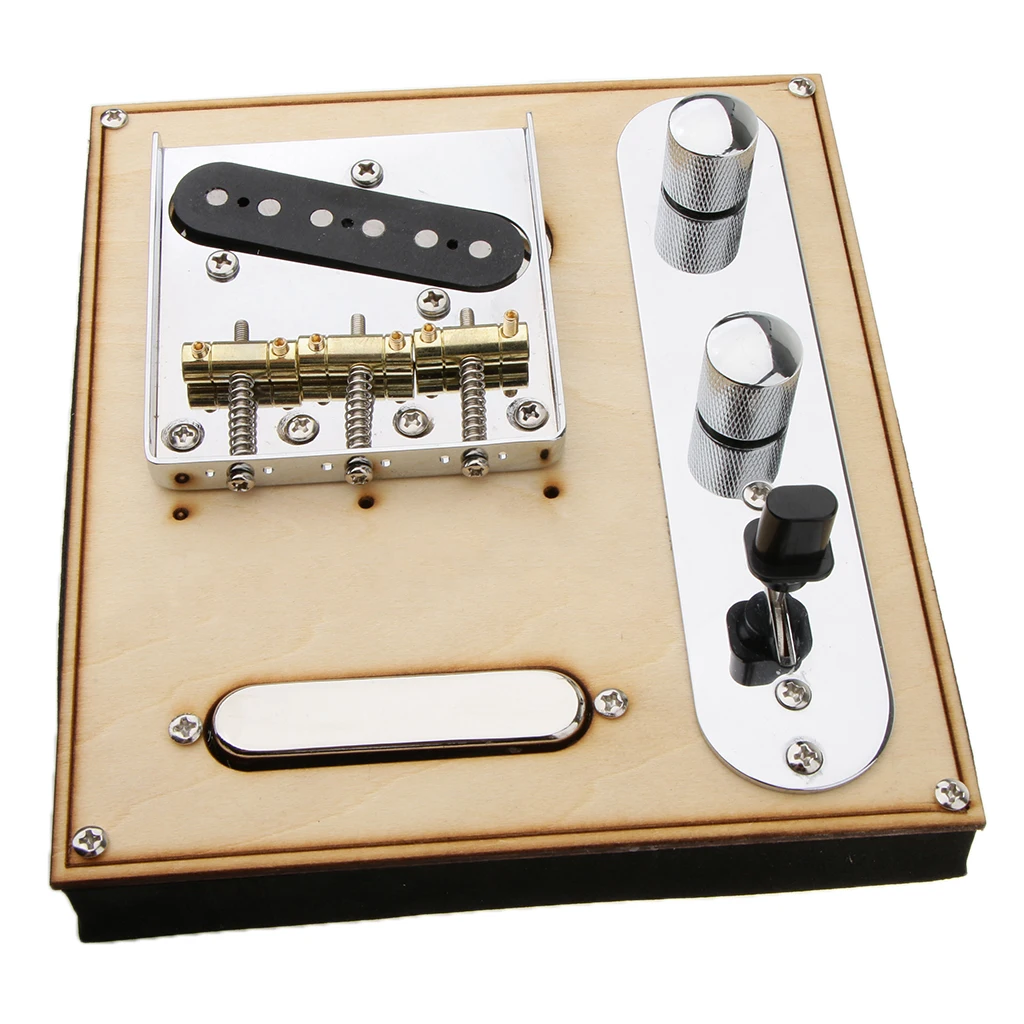 Electric Guitar Neck Pickup w/ Bridge Line Plate Kit for Telecaster Electric Guitar Offer Perfect Tone 3.37x3.03x0.41inch