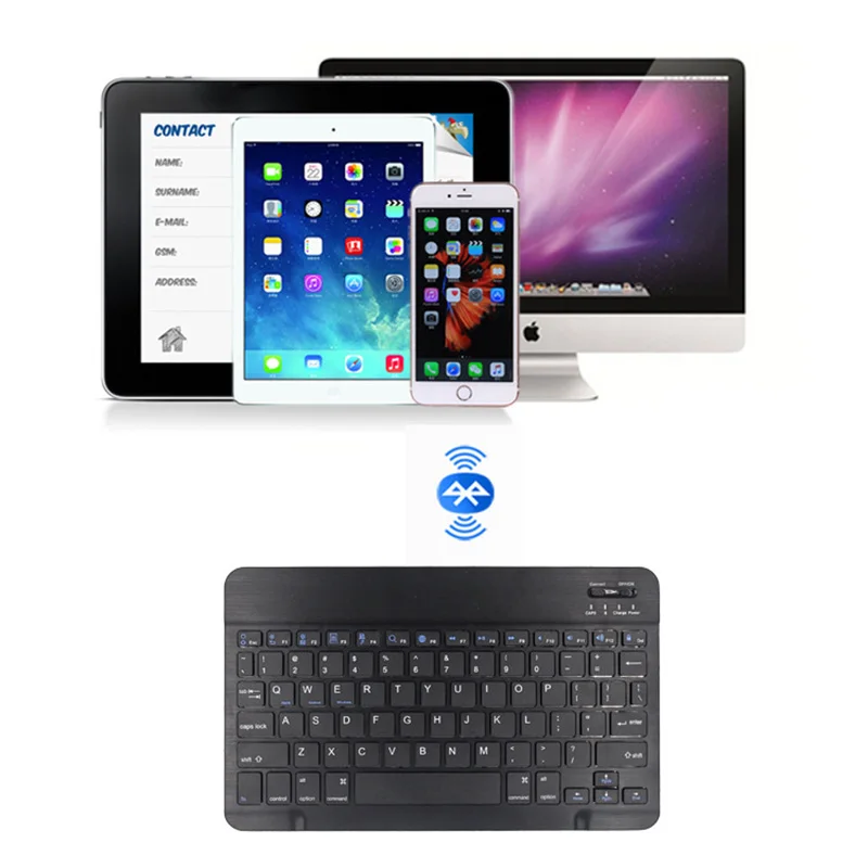 iPad Bluetooth Wireless Slim Keyboard for 2018 iPad Pro 12.9/11,  iPhone Xs Max,Mini