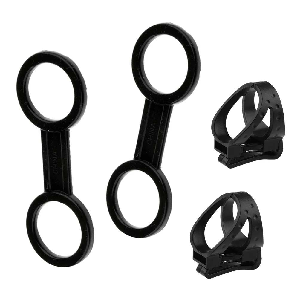 MagiDeal 4 Pieces Flexible Detachable Clip Keeper & Dual Loop Retainer for Scuba Diving Dive Snorkeling Snorkel Mask