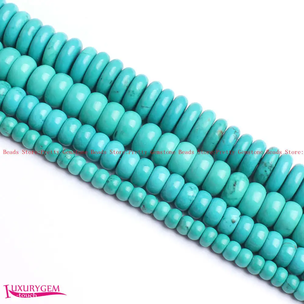 

2x4mm 4x5mm 5x8mm 6x10mm 4x12mm Smooth Blue Natural Turquoises DIY Becads Strand 15" Jewelry Making wj438