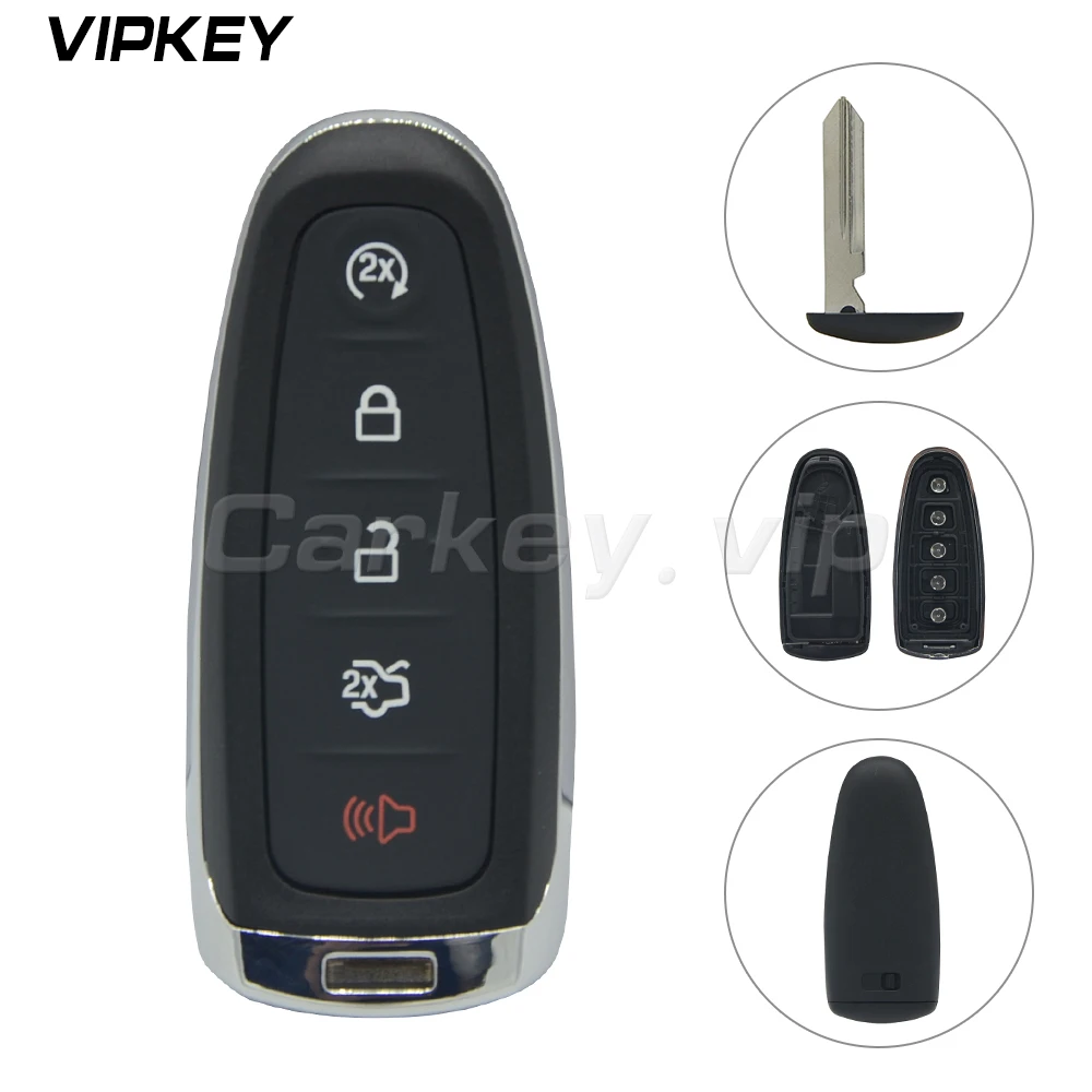 

Remotekey 5 Buttons Lock Unlock Trunk Start Panic Remote Key Fob Case Shell For Ford Edge Explorer Escape Flex MKS MKT 2011-2014