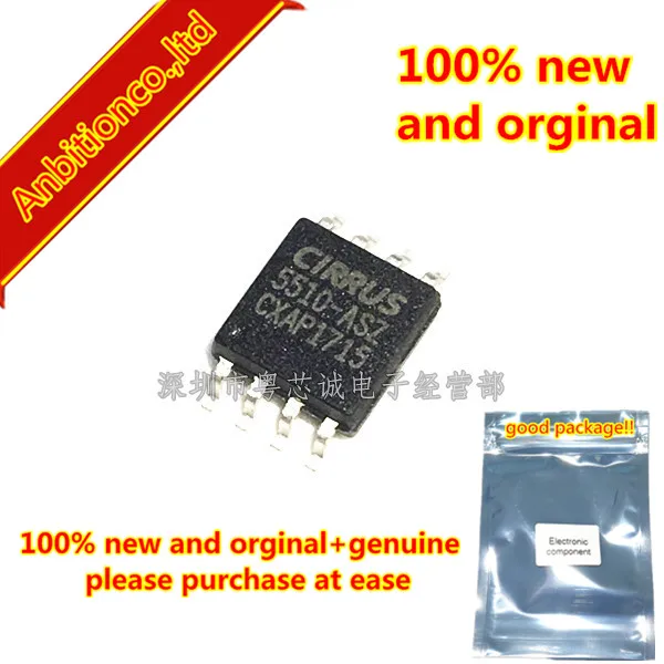 5pcs 100% new and orginal CS5510-ASZ 5510-ASZ CS5510-AS 16-bit and 20-bit, 8-pin Sigma-Delta ADC SOP-8 in stock