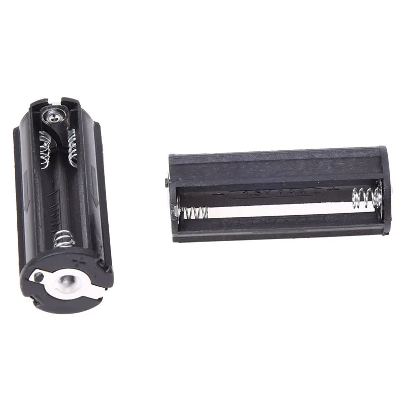 2Pcs Battery Holder for 3 x 1.5V AAA Batteries Flashlight Torch 53 x 21mm Black battery case Storage box