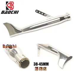 1pc Universal Chrome Fish Tail Exhaust Muffler 21