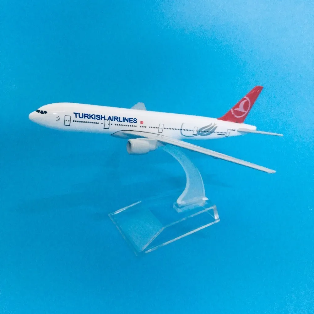 16cm Plane Model Airplane Model Turkish Airlines Boeing 777 Aircraft Diecast Metal Airplanes Model 1:400 Plane Toy Gift Turkey