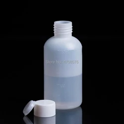 250ml 10pcs/pack Clear Plastic Cylinder Shaped Chemical Storage Reagent Bottle with scale Plastic sample vials with screw lid