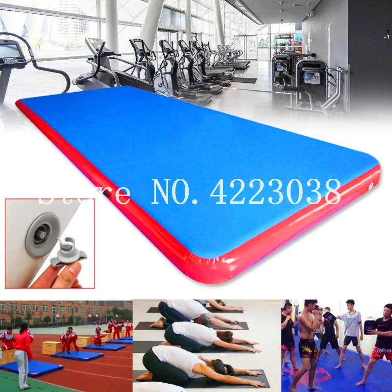 Tapis de gymnastique à air avec pompe électrique, 6x1x0.2m, polymères gonflables, livraison gratuite