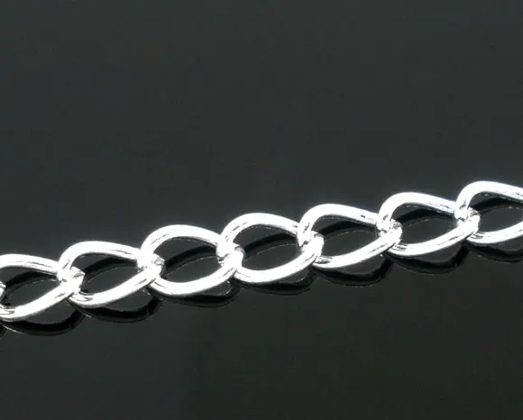 DoreenBeads 10M 은 도금 연석 체인 결과 5.5x3.5mm (B05736), 이우