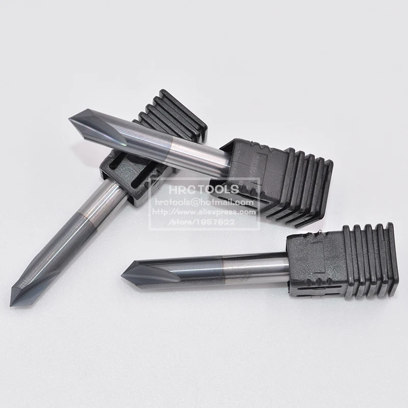 T7-6Dx60ax50L Shank 6mm 3 Flutes Carbide Chamfer EndMill 60 Degree End Milling Cutter Bit