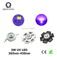 3W High Power LED Diodes UV Purple Light Chip 365nm 385nm 395nm 400nm 405nm 430nm for Nail Dryer Currency Identification DIY