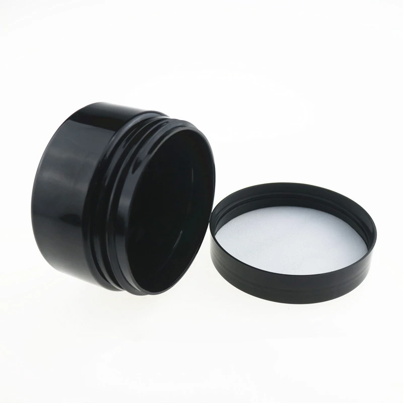 

50pcs 100g 100ml 3.5oz Black Plastic jar pot lid PET jar round plastic containers for cosmetics empty cream balm refillable jars