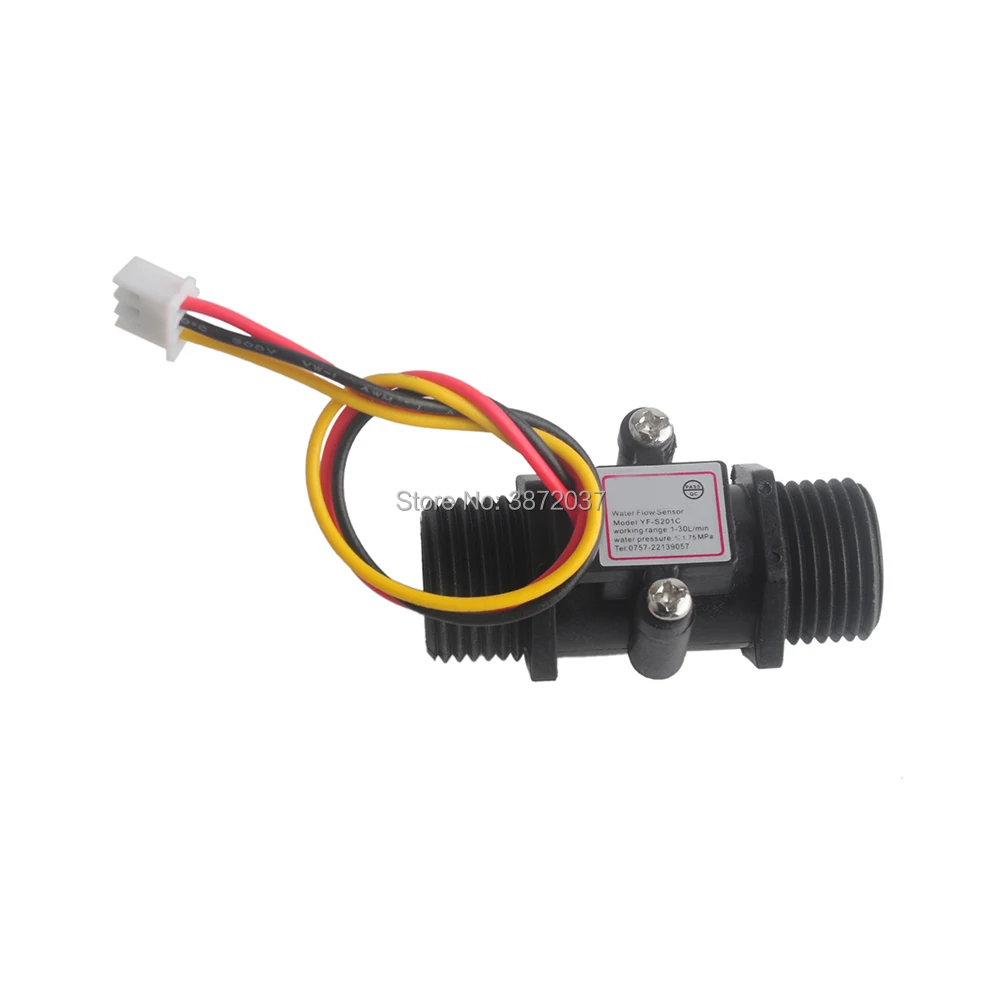 DIYmall Acqua sensore di YF-S201 G1/2 1-30L/min Nero