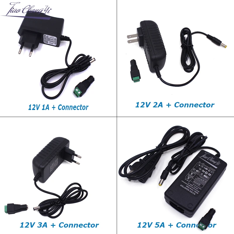 

DC12V TO AC100-240V lighting Transformes output DC12V 1A 2A 3 5A EU US LED Power Adapterlight For 5630 5050 LED strip