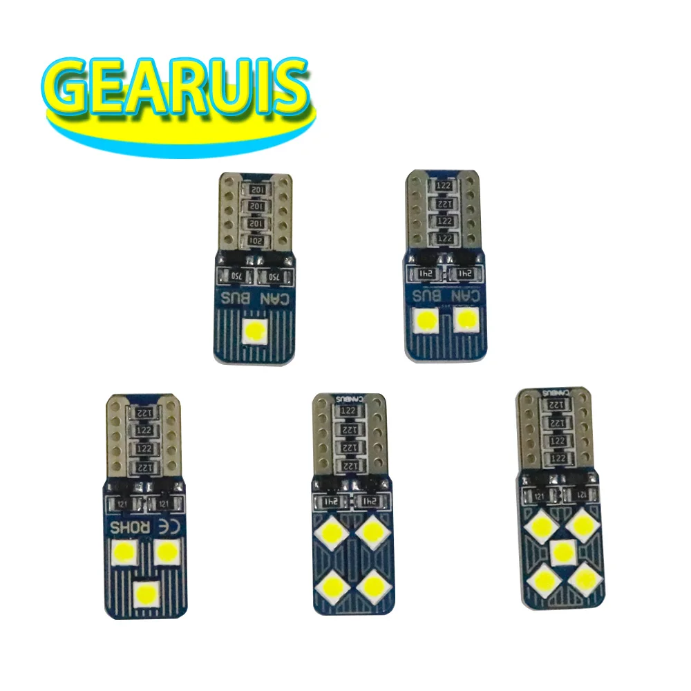 10pcs T10 Canbus 2W 2 SMD 4 6 8 10 0.16A Led 2W W5W 194 Car styling Side Wedge Map door reading Tail Light Lamp Bulb White 12V