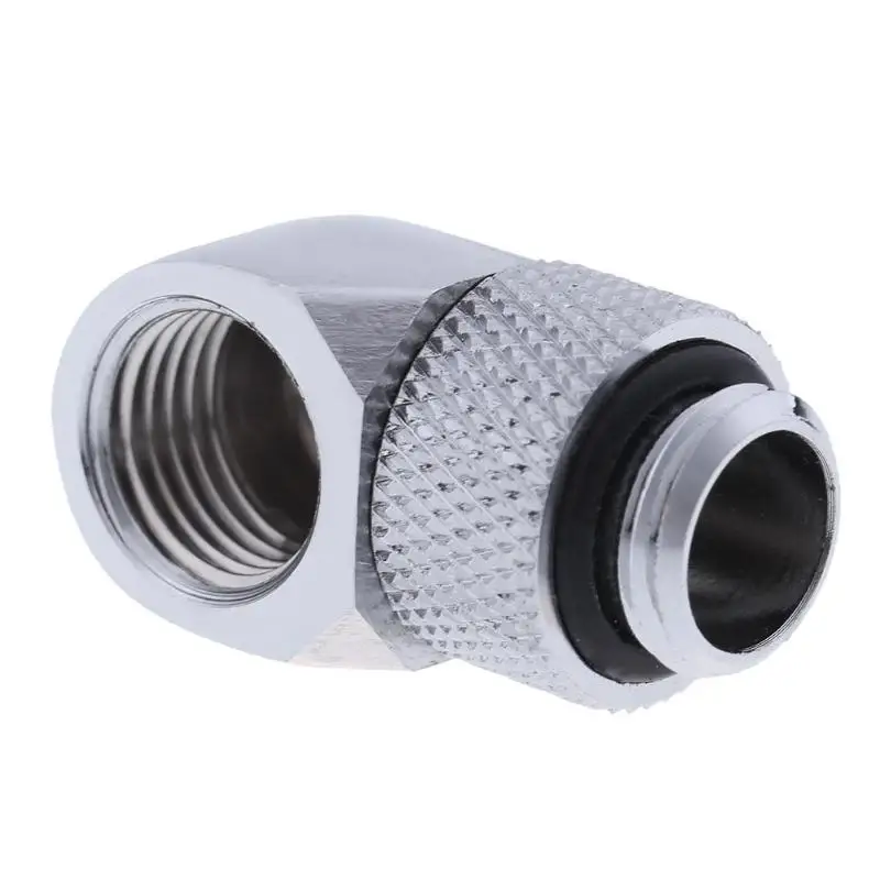 VODOOL-G1/4 "듀얼 스레드 90 도 팔꿈치 로터리 워터 튜브 커넥터 어댑터, PC 컴퓨터 수냉 시스템 하드 파이프 피팅