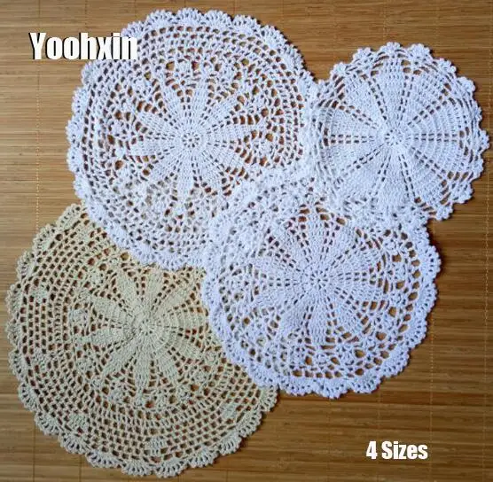 Modern Cotton Crochet Doilies Lot Table Cup Mat Pad Decor Placemat Coffee Drink Coasters Set Christmas Table Napkins For Home