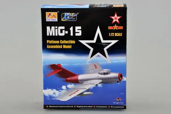 Trumpeter 37132 Easy Model 1/72 MiG-15 Plastic Finished Aircraft Model New Stock