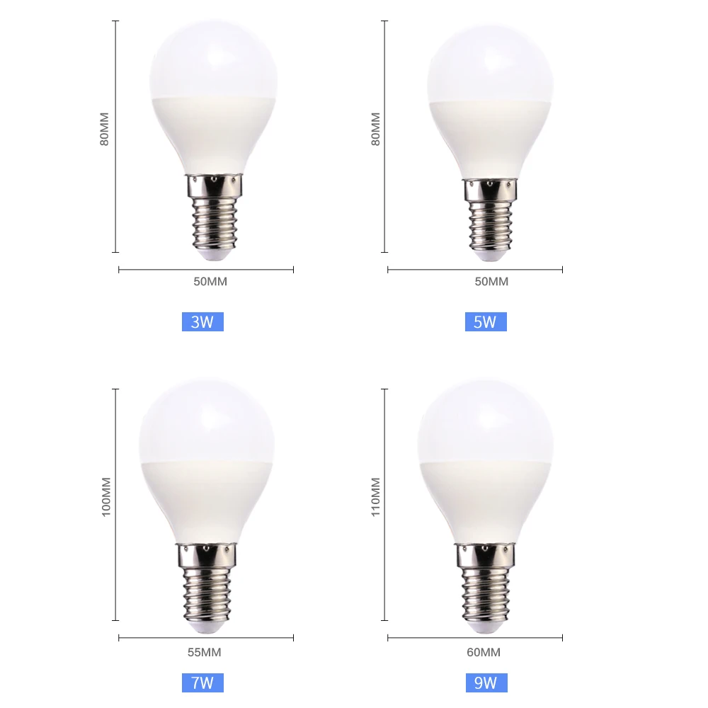 5pcs/lot LED Bulb E14 LED Lamp 3W 5W 7W 9W Lampada LED Bombillas Spotlight Table Lamps Cold/Warm White Led Light Blubs 110V 220V