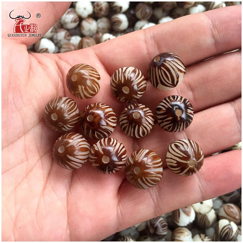 20PCS Natural Palm Fruit bead Hand-carved lotus beads flowers beads for jewelry making Yoga bracelet necklace bodhi DIY beads