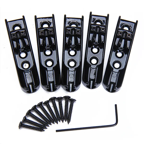 Black 5-String Individual Bass Bridges Parts with Alley Key Screws Guitar Parts & Accessories Individual Bass Bridge