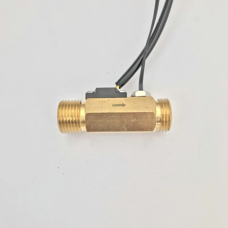 USC-HS21TLT brass body hall effect water flow sensor with temperature sensor PT100 1-30L/min male G1/2\