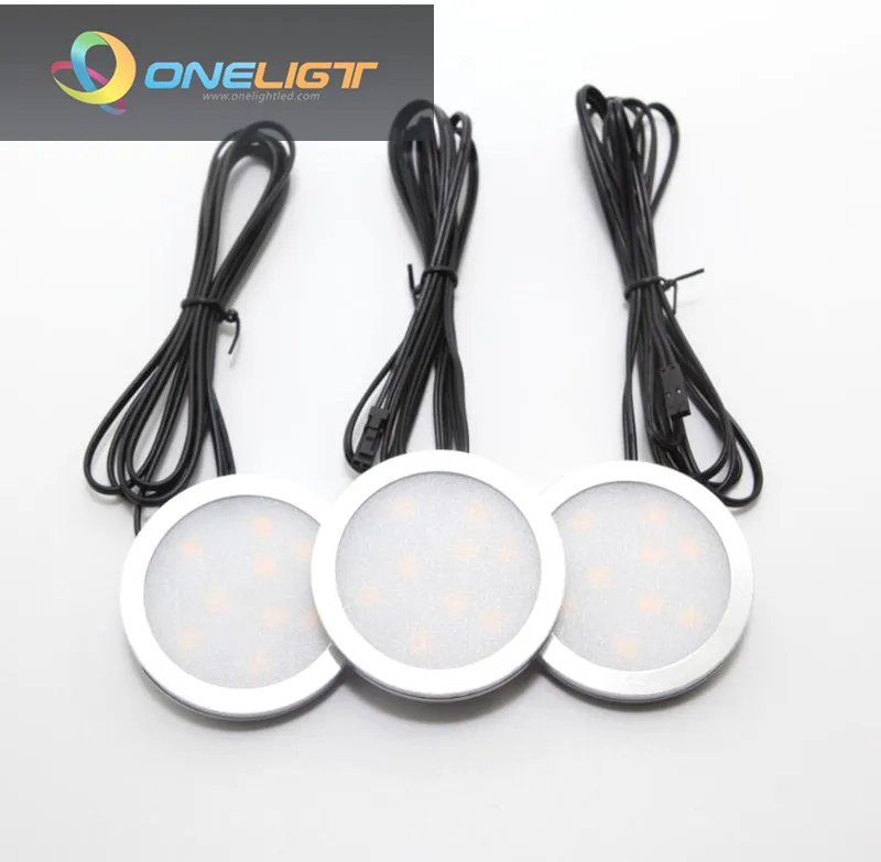 2.5W DC12V Under Cabinet Lights LED Puck Light Kitchen Round Counter Shelf LED Closet Cupboard Showcase Drawer Wardrobe Lighting