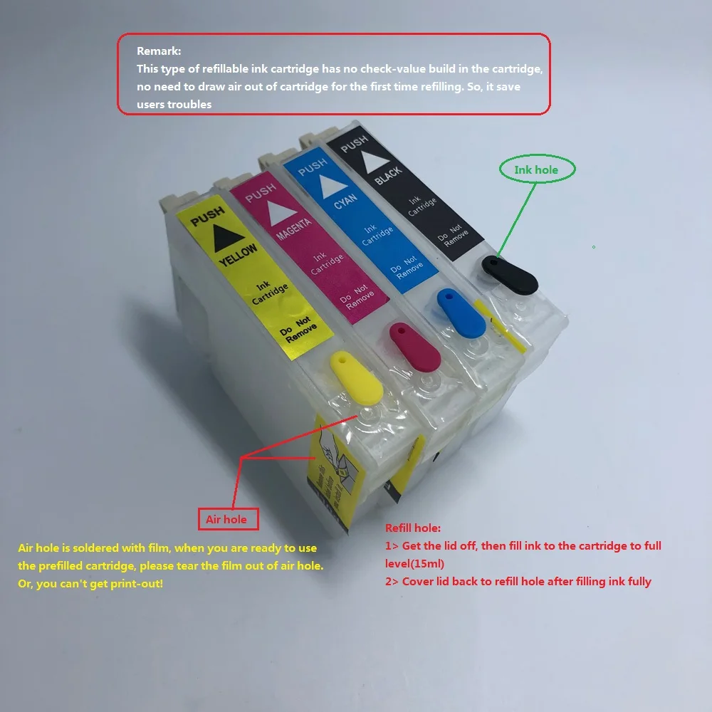 YOTAT Refillable ink cartridge T0891 T0711 for Epson S20 S21 SX100 SX105 SX115 SX205 SX215 SX218 SX400 SX415 printer