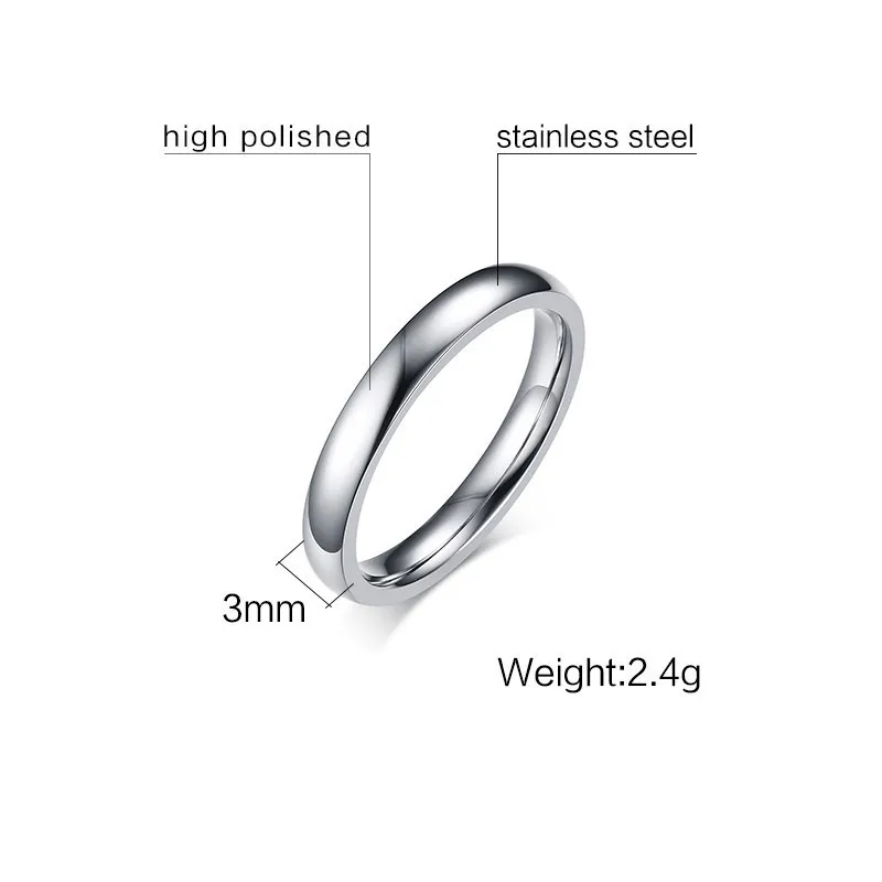 Vnox Mens Basic Wedding Rings for Women Never Fade Color Stainless Steel Alliance Anel Unisex Accessory