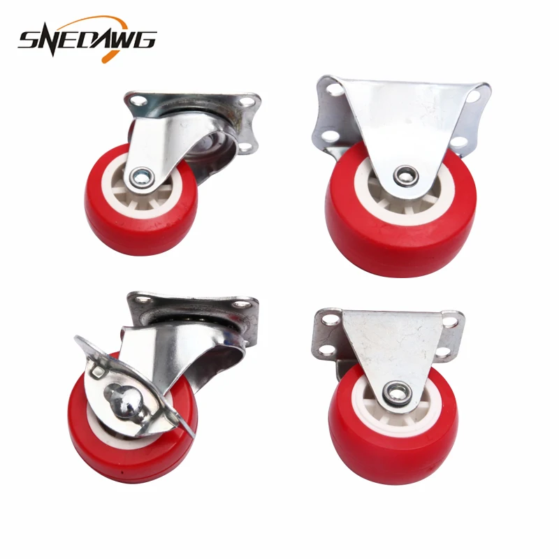 2pc Furniture Caster 1/1.25/1.5/2inch PA Material Fixed Swivel Caster Wheel Light Loading Weight Furniture Caster Wheel