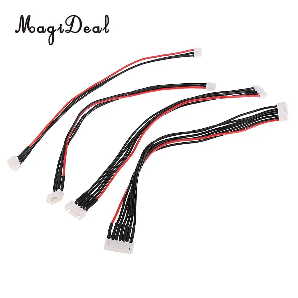 MagiDeal 4 Cái/lốc 2S 3S 4S 6S 20Cm Lipo Cân Bằng Dây Nối Dài Lipo Adapter Sạc dây Cáp Dẫn Dây RC Pin Sạc