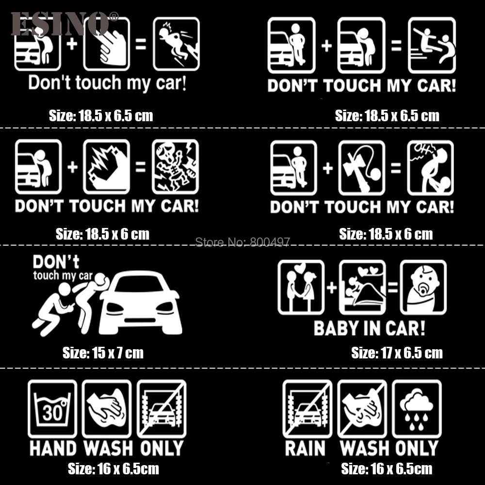 Car Styling Fashion Funny Decoration Car Accessory Don\'t Touch My Car Baby in Car Creative Reflective Stickers Car Body Decal