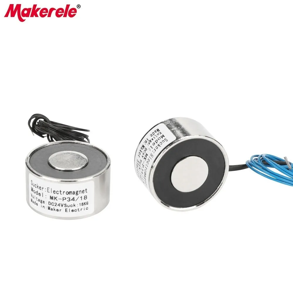 MK34/18 Lifting Electromagnet 18KG/180N Magneten Holding Electric Magnet Solenoid Sucker Electromagnet DC 6V 12V 24V