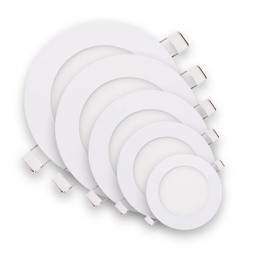 Ściemniania LED Panel światła sufitowe okrągłe lampa wpuszczana aluminium Ultra cienkie Downlight 3 W 6 W 9 W 12 W 15 W 18 W reflektor oprawy