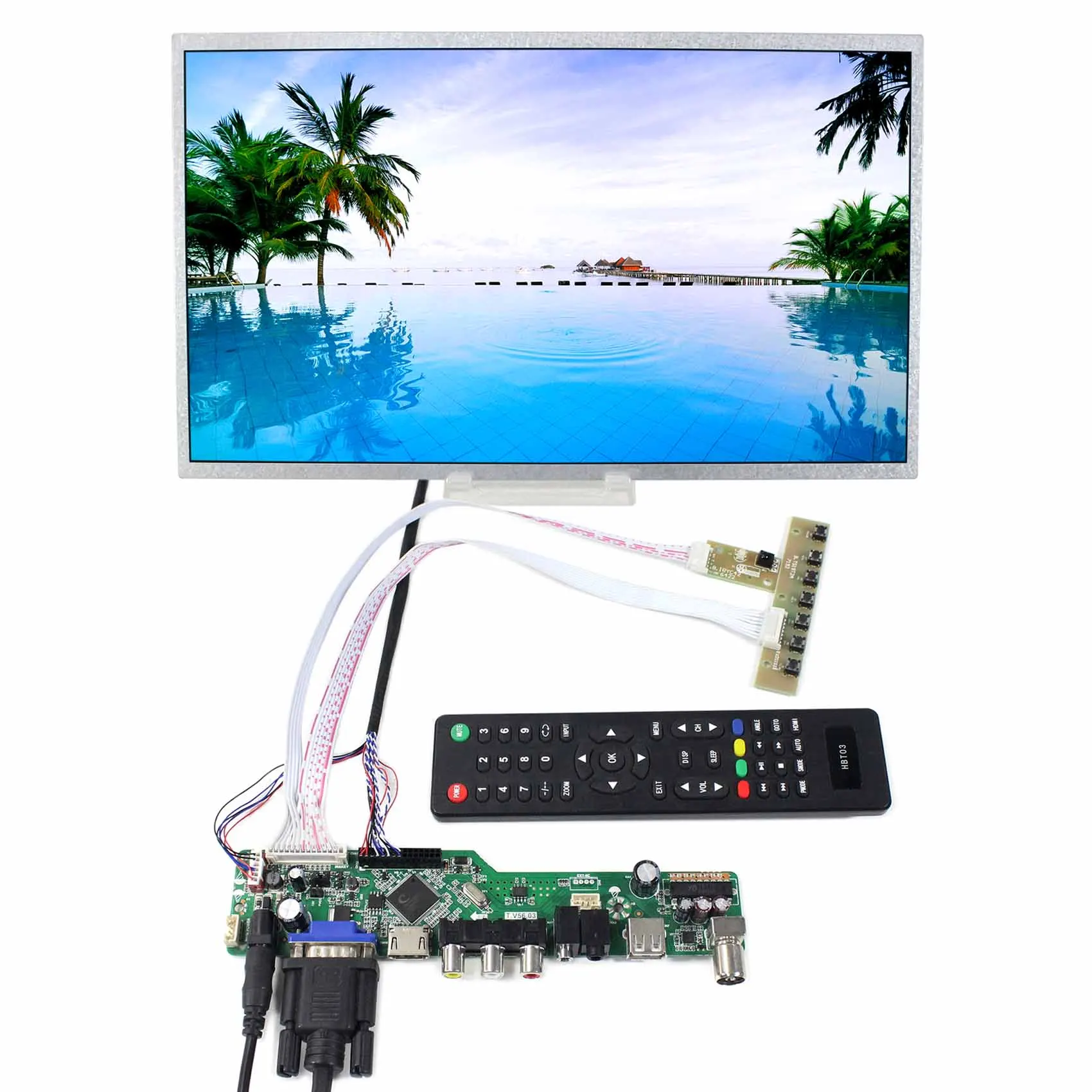 14inch 1366X768 LCD Screen with HD MI VGA AV USB LCD Controller Board