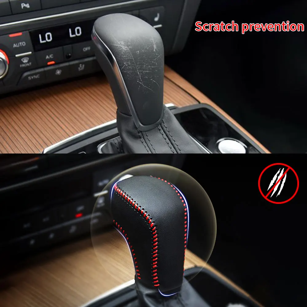 For Chevrolet Trax 2014-2017 Aveo 2011-2014 1pc PU Leather Hand Brake Shift Knob Cover Gear Case Car Decor Shift Knob Shell