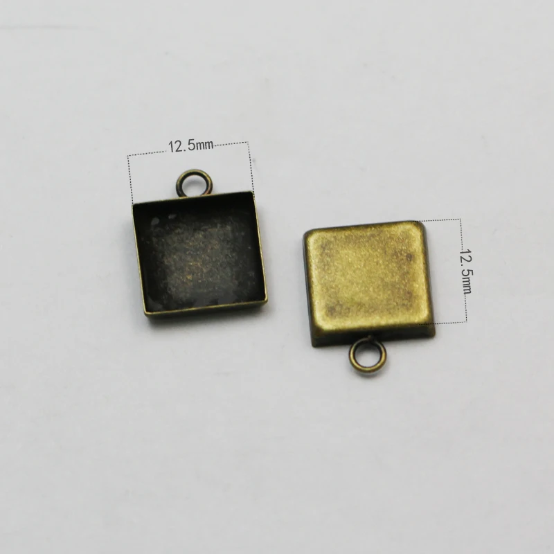 

Beadsnice Brass Pendant Setting Bezel Pendant Blanks Handmade 12.5mm Square Pendant Base Jewelry Supplies Making 30064