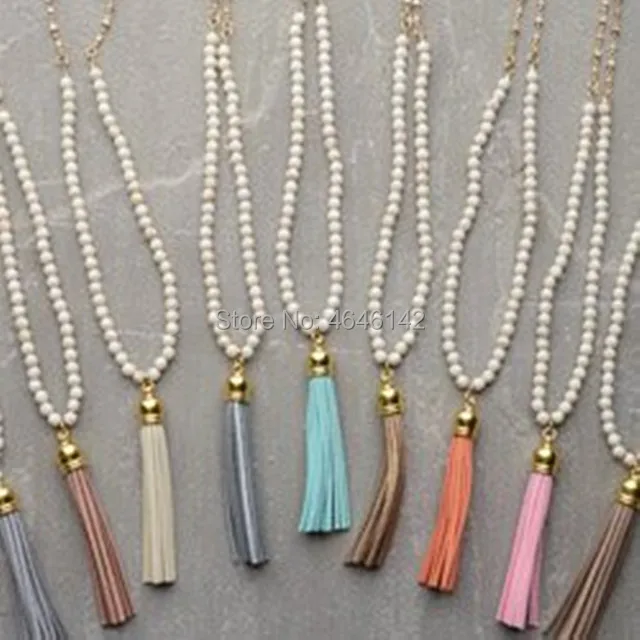 

Tassel Necklace Festival 10mm Natural Ivory White Wood Beaded Necklace Layered Tassels Long Necklace Boho Yoga